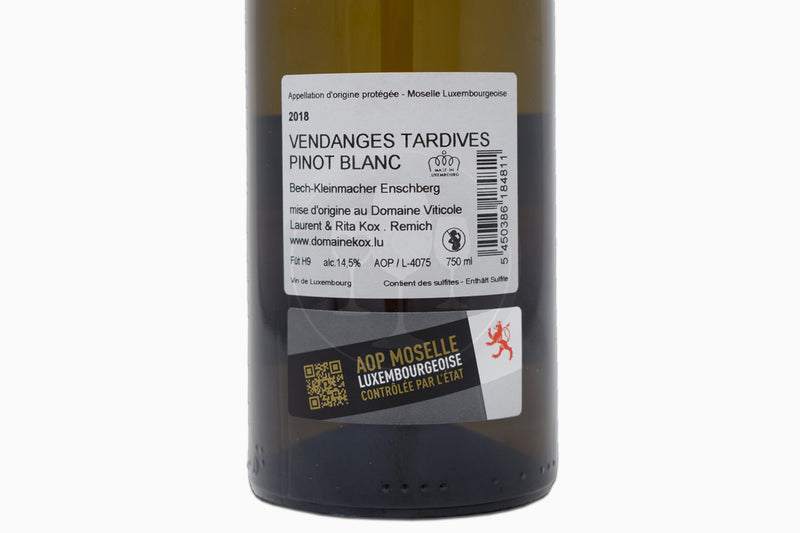 Pinot Blanc Vendanges tardives 2018